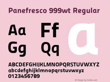 Panefresco 999wt Regular Version 1.001 Font Sample