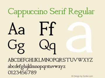 Cappuccino Serif Regular Version 0.560图片样张