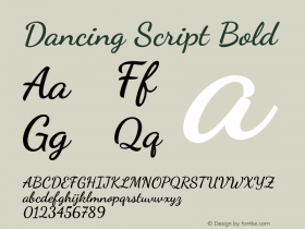 Dancing Script Bold Version 1.002图片样张