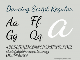 Dancing Script Regular Version 1.002图片样张