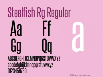 Steelfish Rg Regular Version 5.002 Font Sample