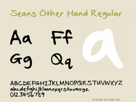 Seans Other Hand Regular Version 2.10 January 2011 Font Sample