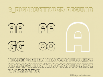 a_BighausTitul3D Regular 01.01 Font Sample