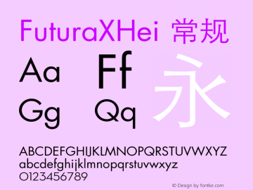 FuturaXHei 常规 Version 1.00 01.28.11 Font Sample