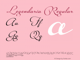 Legendaria Regular Version 1.000 2011 initial release Font Sample