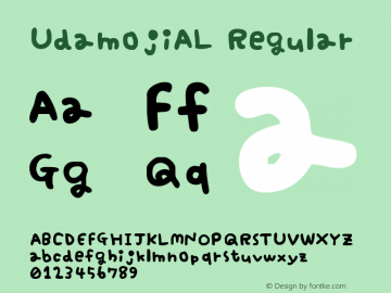 UdamojiAL Regular Macromedia Fontographer 4.1J 03.10.8 Font Sample