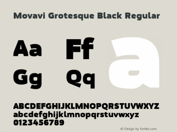 Movavi Grotesque Black Regular 1.0; CC:by-nc-nd;图片样张