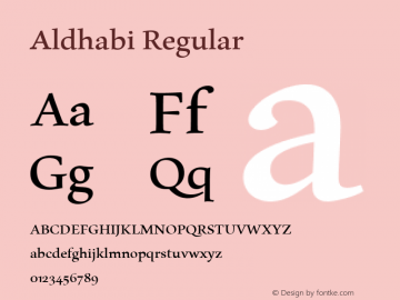 Aldhabi Regular Version 0.93 Font Sample