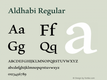 Aldhabi Regular Version 0.95 Font Sample