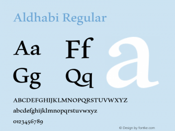 Aldhabi Regular Version 0.96 Font Sample