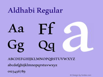 Aldhabi Regular Version 6.82 Font Sample