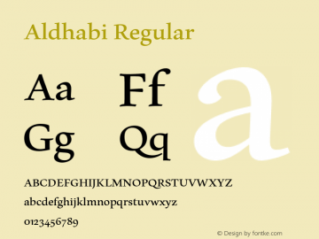 Aldhabi Regular Version 6.84 Font Sample