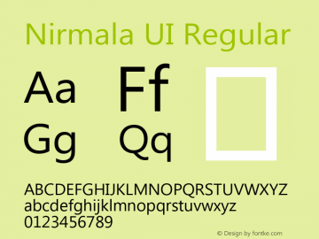 Nirmala UI Regular Version 0.60 Font Sample
