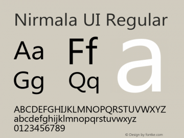 Nirmala UI Regular Version 0.66 Font Sample