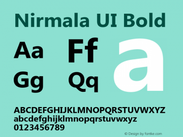 Nirmala UI Bold Version 0.73 Font Sample