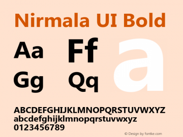 Nirmala UI Bold Version 1.06 Font Sample