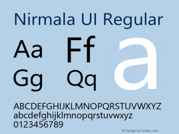 Nirmala UI Regular Version 1.20 Font Sample