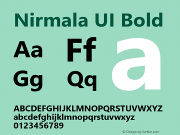 Nirmala UI Bold Version 1.21 Font Sample