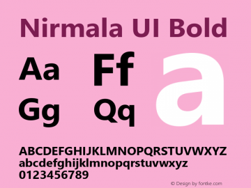 Nirmala UI Bold Version 1.30 Font Sample