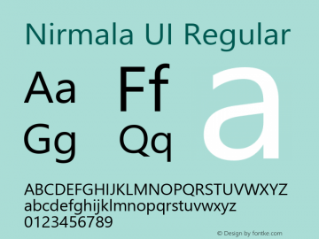 Nirmala UI Regular Version 1.30 Font Sample