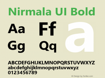 Nirmala UI Bold Version 1.31 Font Sample