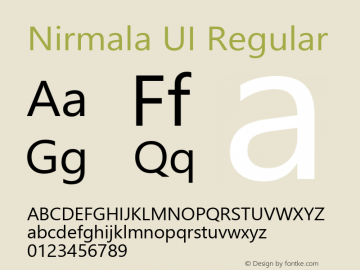 Nirmala UI Regular Version 1.31 Font Sample