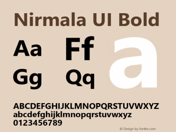 Nirmala UI Bold Version 1.33 Font Sample
