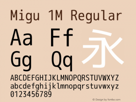 Migu 1M Regular 2013.0617 Font Sample