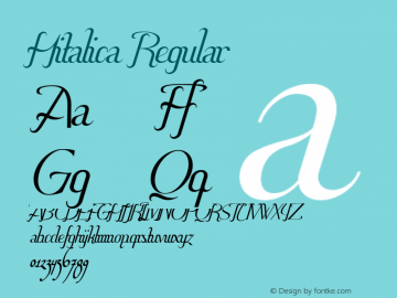 Hitalica Regular Version 1.000 2011 Font Sample