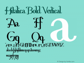 Hitalica Bold Vertical Version 1.000 2011 Font Sample