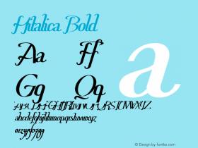 Hitalica Bold Version 1.000 2011 Font Sample