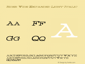 Rider Wide Expanded Light Italic Version 1.0 2011图片样张