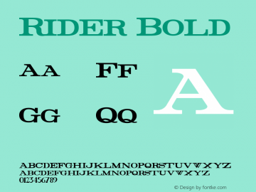 Rider Bold Version 1.0 2011图片样张