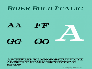 Rider Bold Italic Version 1.0 2011图片样张