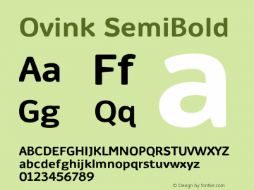 Ovink SemiBold Version 1.0 Font Sample