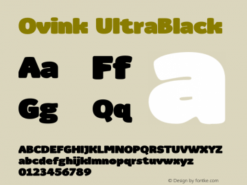 Ovink UltraBlack Version 1.0 Font Sample