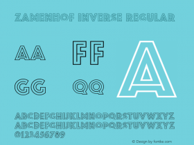 Zamenhof Inverse Regular Version 1.000 Font Sample