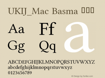UKIJ_Mac Basma 常规体 1.0.12 Font Sample