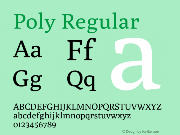 Poly Regular Version 1.001 Font Sample