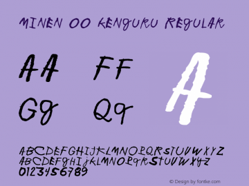 Minen oo kenguru Regular Version 1.00 April 6, 2006, initial release Font Sample