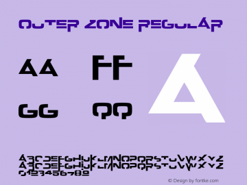 Outer zone Regular Version 1.00 January 2, 2011, initial release Font Sample