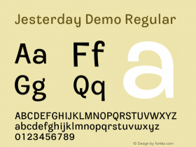 Jesterday Demo Regular 1.000 Font Sample