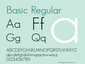 Basic Regular Altsys Fontographer 3.5  5/27/92 Font Sample