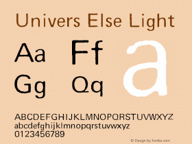 Univers Else Light Version 001.000图片样张