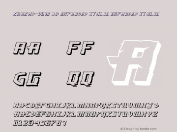 Khazad-Dum 3D Expanded Italic Expanded Italic 001.000 Font Sample