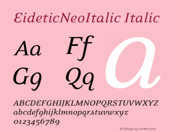 EideticNeoItalic Italic Version 001.000图片样张