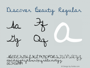 Discover Beauty Regular Version 1.00 December 10, 2006, initial release Font Sample