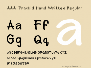 AAA-Prachid Hand Written Regular Version 1.00 January 31, 2011图片样张