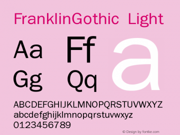 FranklinGothic Light Version 001.000图片样张