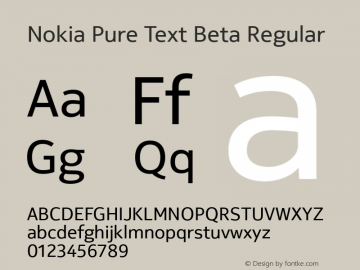 Nokia Pure Text Beta Regular Version 0.03图片样张
